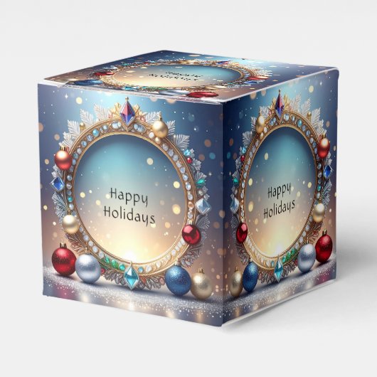 Christmas Jewel Frame Holiday Favor Box Geschenkschachtel (Vorderseite)
