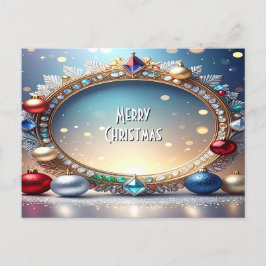 Christmas Jewel Frame Holiday Postcard Postkarte