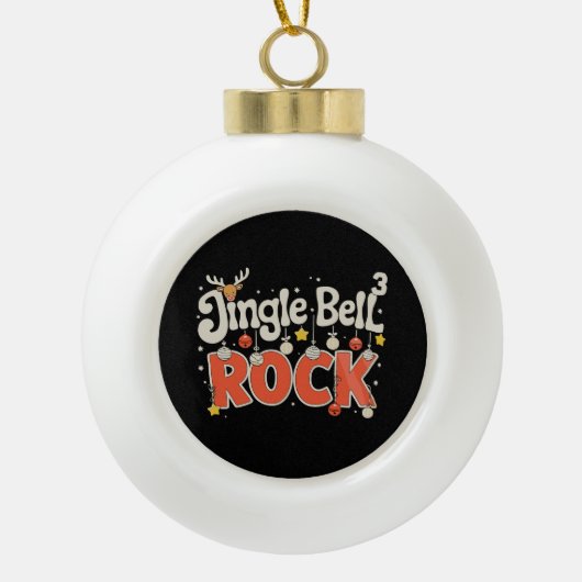 Christmas Jingle Bells 3 Math Rock Xmas Holiday Keramik Kugel-Ornament (Vorderseite)