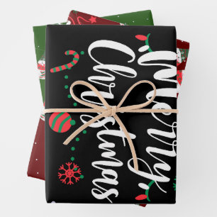Christmas Jingle Bells Joyful Greetings Collection Geschenkpapier Set