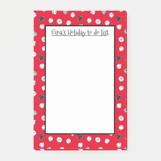 Christmas Jingle Bells Personalisiert Post-it Note Post-it Klebezettel (Vorderseite)