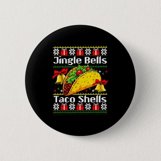 Christmas Jingle Bells Taco Shells Funny Family Ug Button (Vorderseite)