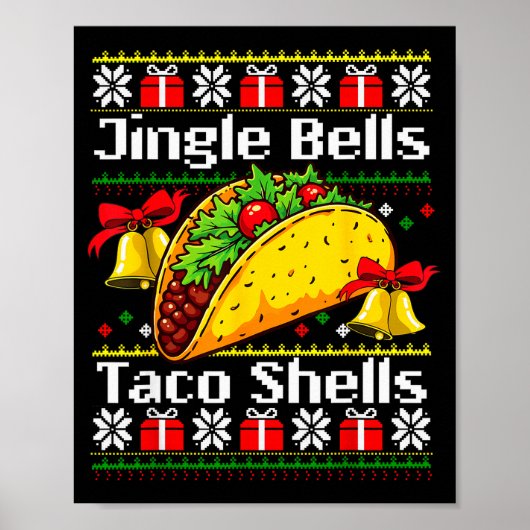 Christmas Jingle Bells Taco Shells Funny Family Ug Poster (Vorne)