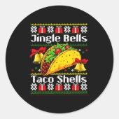 Christmas Jingle Bells Taco Shells Funny Family Ug Runder Aufkleber (Vorderseite)