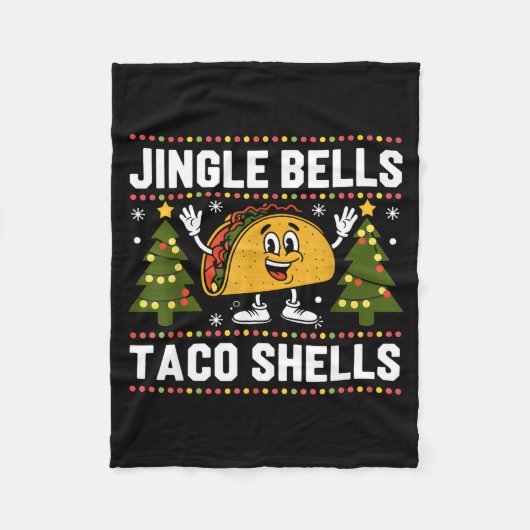 Christmas Jingle Bells Taco Shells Funny Xmas Taco Fleecedecke (Vorderseite)