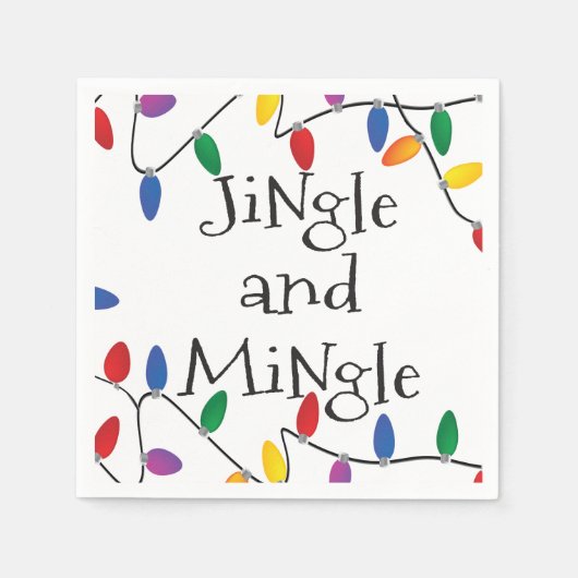 Christmas Jingle Lights Cocktail Party Napkins Serviette (Vorderseite)
