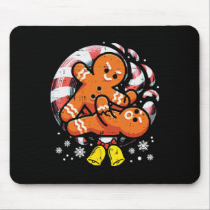 Christmas Jiu Jitsu Gingerbread Xmas Bjj Wrestling Mousepad