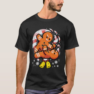 Christmas Jiu Jitsu Gingerbread Xmas Bjj Wrestling T-Shirt
