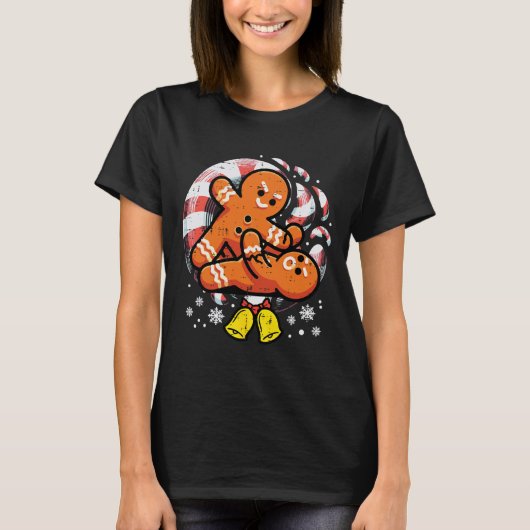 Christmas Jiu Jitsu Gingerbread Xmas Bjj Wrestling T-Shirt (Vorderseite)
