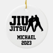 Christmas Jiu Jitsu Personalisiert Keramik Ornament (Hinten)