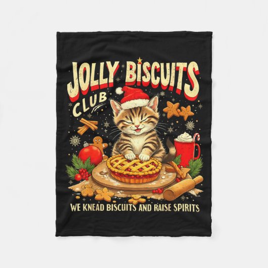 Christmas Jolly Biscuits Club Cute Cat Lovers Baki Fleecedecke (Vorderseite)