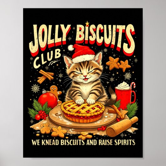 Christmas Jolly Biscuits Club Cute Cat Lovers Baki Poster (Vorne)