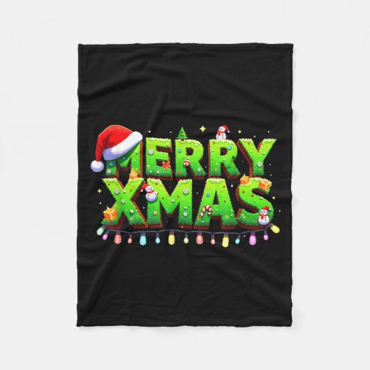 Christmas Jolly Creeper Xel Art Xmas Funny Gamer S Fleecedecke (Vorderseite)