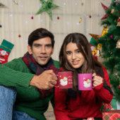 Christmas Jolly Santa Claus Merry Grueting Zweifarbige Tasse