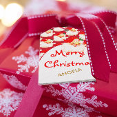 Christmas Jolly Santa Claus Red Merry Gruß Geschenkanhänger