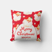 Christmas Jolly Santa Claus Red Merry Gruß Kissen (Vorderseite)