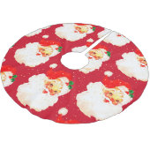 Christmas Jolly Santa Claus Retro Red Polyester Weihnachtsbaumdecke (Schrägansicht)