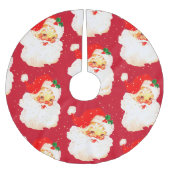Christmas Jolly Santa Claus Retro Red Polyester Weihnachtsbaumdecke (Vorderseite)