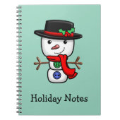 Christmas Jolly Snowman Notebook Notizblock (Vorderseite)
