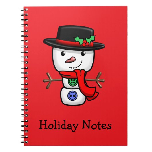 Christmas Jolly Snowman Notebook Notizblock (Vorderseite)