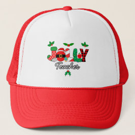 Christmas Jolly Teacher Trucker Hat Truckerkappe