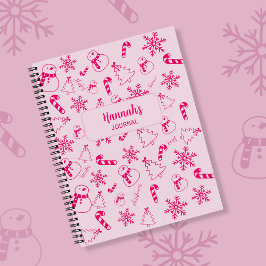 Christmas Journal – Pink Winter Holiday Notebook Notizblock