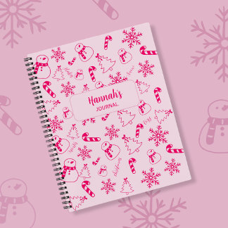 Christmas Journal – Pink Winter Holiday Notebook Notizblock