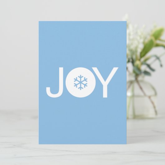 Christmas Joy Blue Christmas Card Feiertagskarte (Stehend Vorderseite)