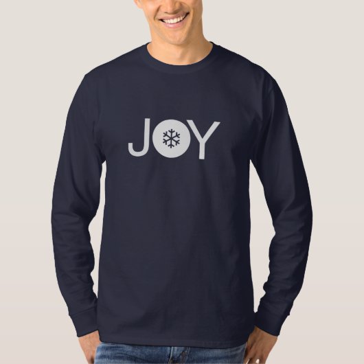 Christmas Joy Blue und White Long Sleeve T - Shirt (Vorderseite)