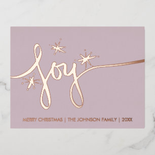 Christmas-Joy-Blush-Handlettering-Prägedruck Folien Feiertagspostkarte