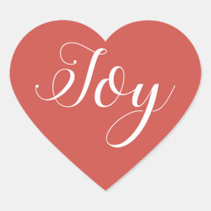 Christmas Joy Bright Warm Red Herz-Aufkleber