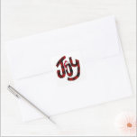 Christmas Joy Buffalo Kariert Quadratischer Aufkleber<br><div class="desc">Rot und schwarz Büffel kariert mit dem Weihnachtsmann hat auf JOY Text. Die Hintergrundfarbe kann geändert werden.</div>