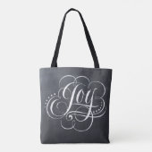 Christmas JOY Calligraphy Chalkboad Chalk Extravag Tasche (Rückseite)
