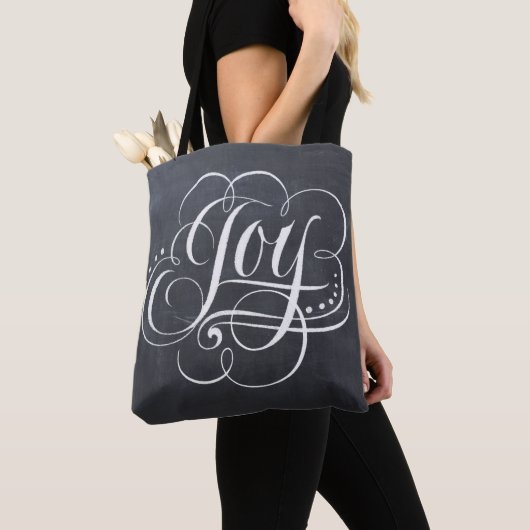 Christmas JOY Calligraphy Chalkboad Chalk Extravag Tasche (Von Nahem)