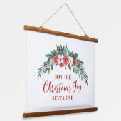 Christmas Joy Evergreen Bouquet Wandteppich Mit Holzrahmen (Gewinkelt)