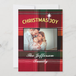 Christmas Joy Family Baby Säugling Foto Personalis Feiertagskarte