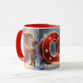 Christmas JOY Festive Holiday Coffee Mug Tasse (Vorderseite Links)