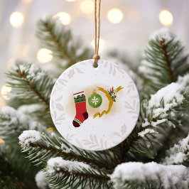 Christmas Joy Foto Keramik Ornament