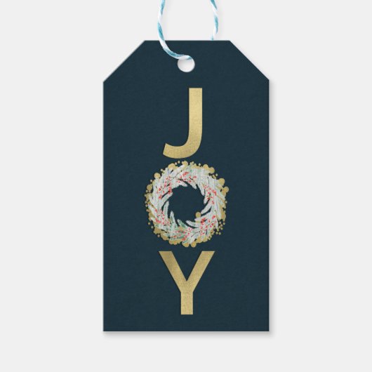 CHRISTMAS JOY Gold Foil Modern Holiday Favor Card Geschenkanhänger (Vorderseite)