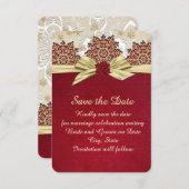 Christmas Joy Gold Ribbon Save the Date (Vorne/Hinten)