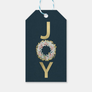 CHRISTMAS JOY Goldfolie Moderne Feiertags-Geschenk Geschenkanhänger