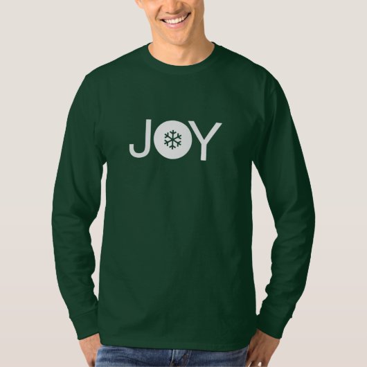 Christmas Joy Green und White Long Sleeve T - Shir T-Shirt (Vorderseite)