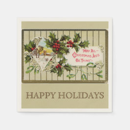 Christmas Joy Happy Holidays Serviette