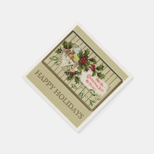 Christmas Joy Happy Holidays Serviette (Ecke)