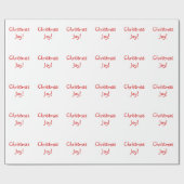 Christmas Joy Holiday Red Schriftart Geschenkpapier (Flach)