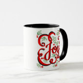 Christmas Joy Holly Berries & Blätter Tasse (VorderseiteRechts)