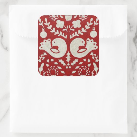 Christmas Joy II Quadratischer Aufkleber (Tasche)