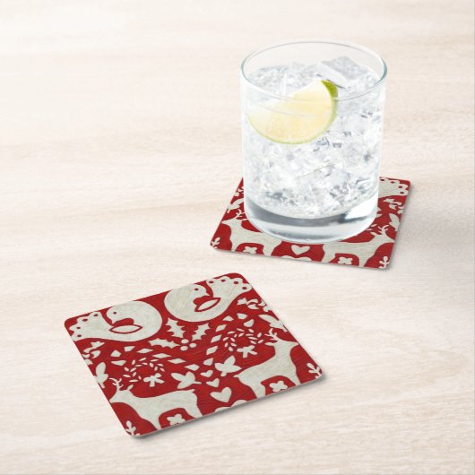 Christmas Joy II Rechteckiger Pappuntersetzer (Vor Ort)