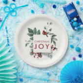 Christmas Joy Kardinal Bird Berries Pappteller (Party)