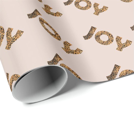 Christmas Joy Leopard Pattern Geschenkpapier (Rolleneckpunkt)